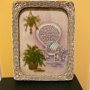 vintage peacock chair and plant picture